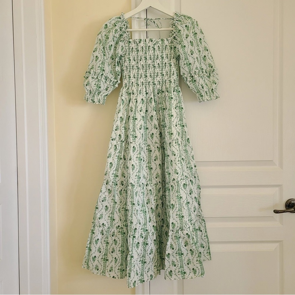 Hill House Green Floral Maxi Dress